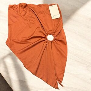 Gaze Burnt Orange Asymmetrical Ring-Accent top nwt sz Med